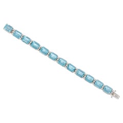 Retro aquamarine and diamond bracelet