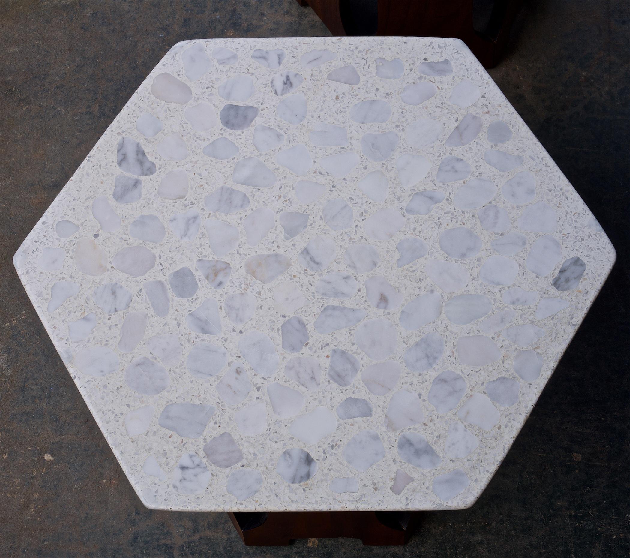 Retro Architects Terrazzo Geometric Stone Tables Walnut Cabin Modern Lautner 2
