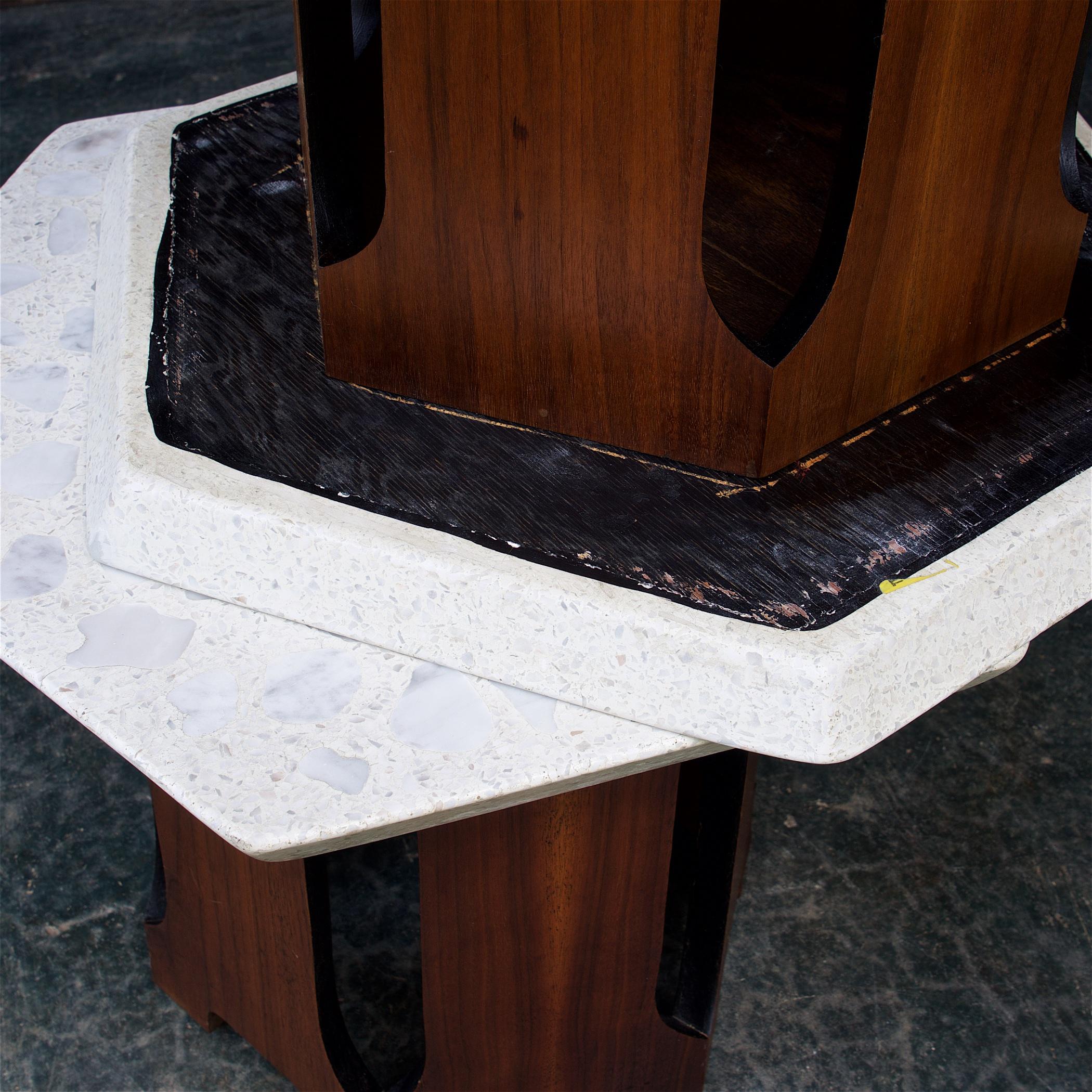 Retro Architects Terrazzo Geometric Stone Tables Walnut Cabin Modern Lautner 3