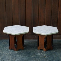 Retro Architects Terrazzo Geometric Stone Tables Walnut Cabin Modern Lautner