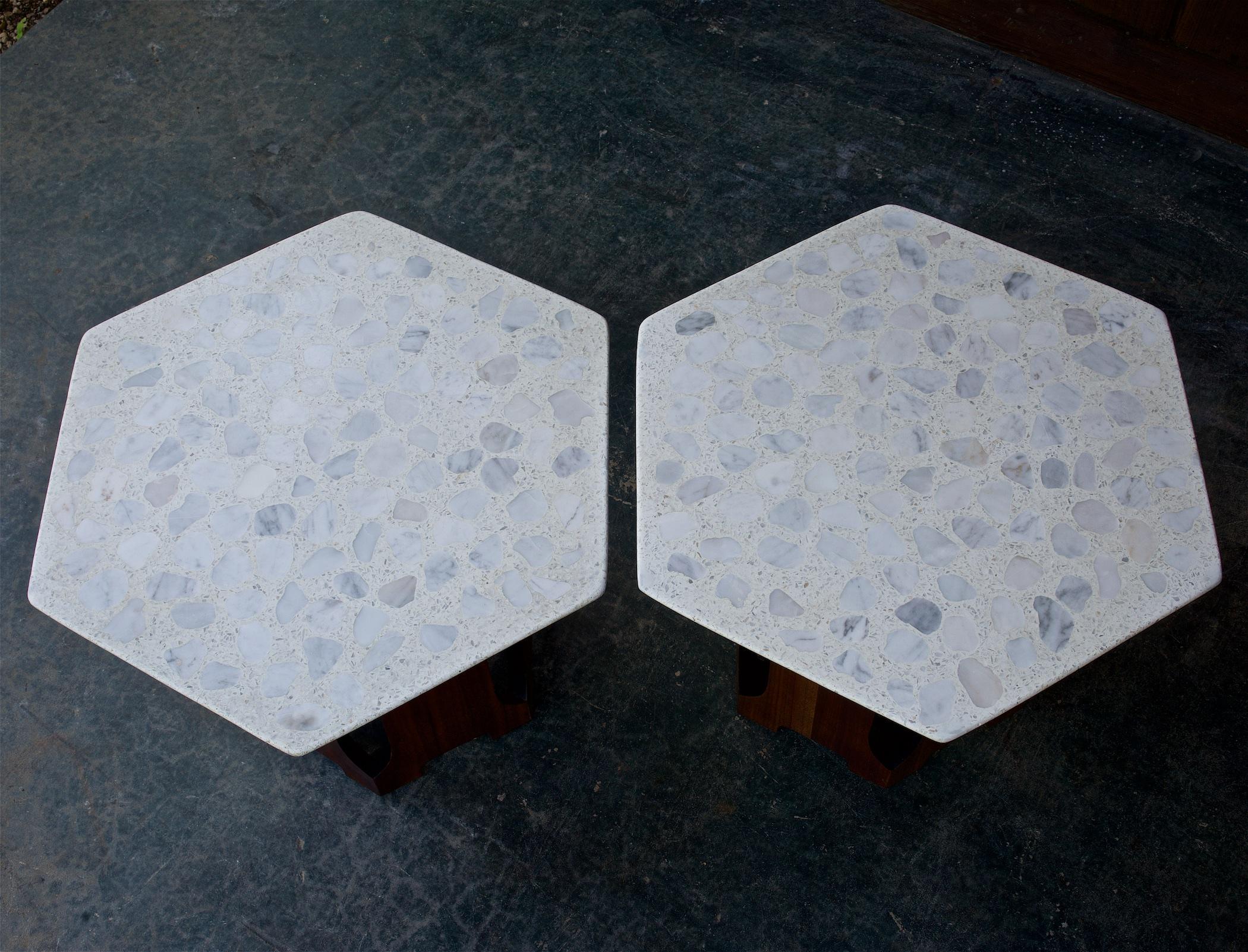 American Retro Architects Terrazzo Geometric Stone Tables Walnut Cabin Modern Lautner