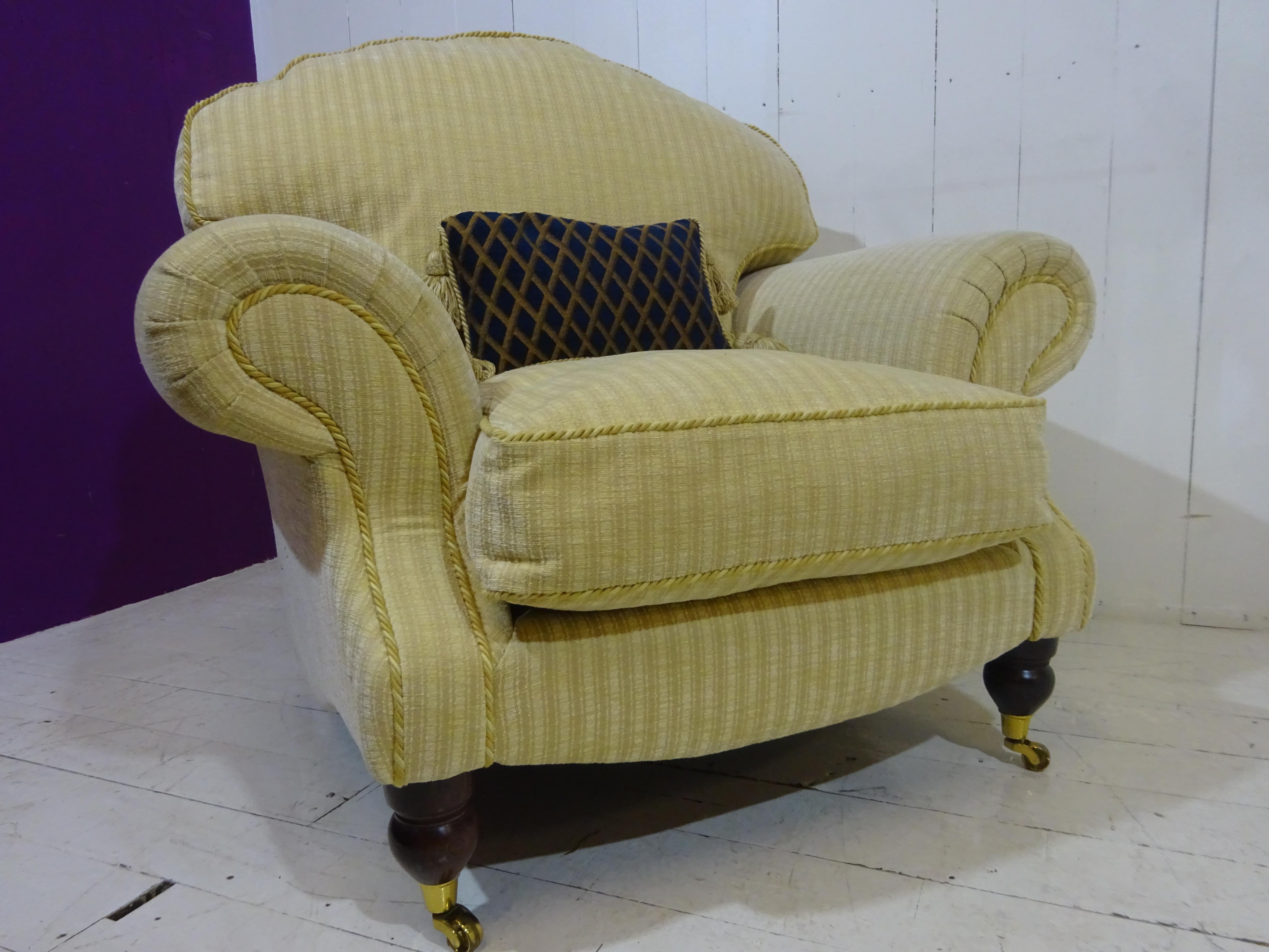 Modern Retro Armchair and Footstool For Sale