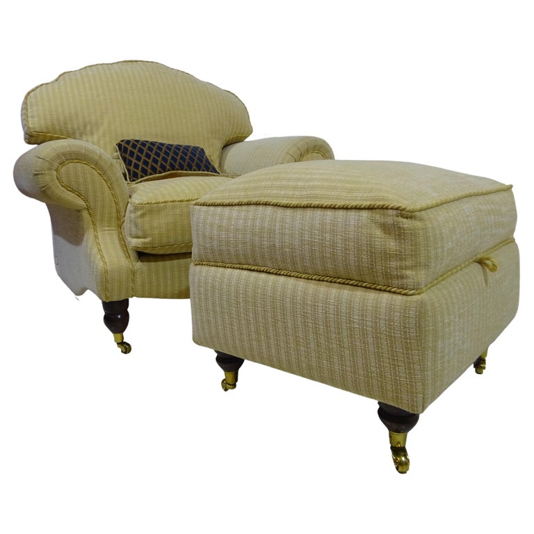 Retro Armchair and Footstool For Sale at 1stDibs