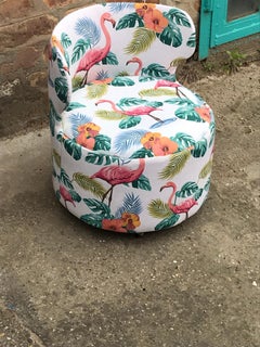 Retro Armchair with Flamingo Pattern, 1970s