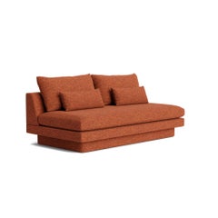 Retro Armless Sofa with Plinth Base in Illerom Illecebrous