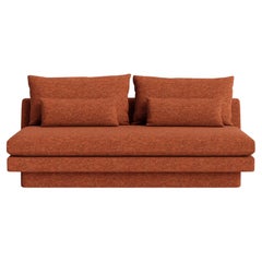 Retro Armless Sofa with Plinth Base in Illerom Illecebrous