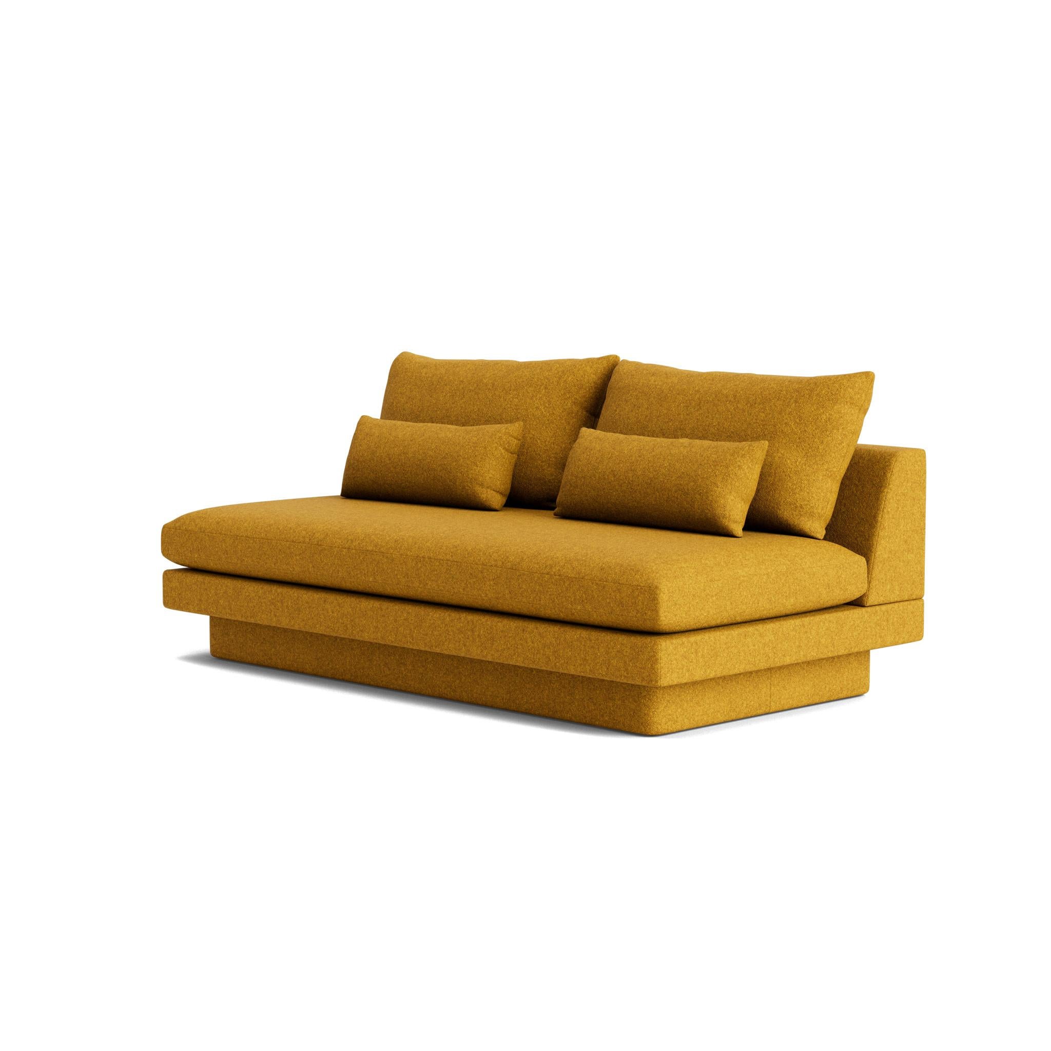 Retro Armless Sofa with Plinth Base in Maharam Beck en venta 1