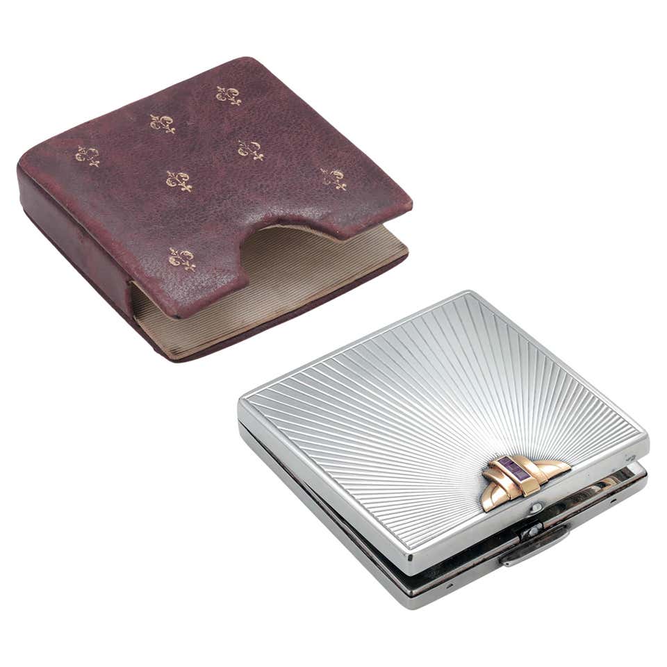 Tiffany and Co. Sterling Gold and Ruby Mid-Century Modern Square ...