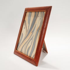 Retro Art Deco Style Tooled Leather Easel Back Picture / Photo Frame