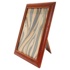 Retro Art Deco Style Tooled Leather Easel Back Picture / Photo Frame