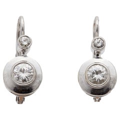 Retro Austrian Diamond 14k White Gold Earrings