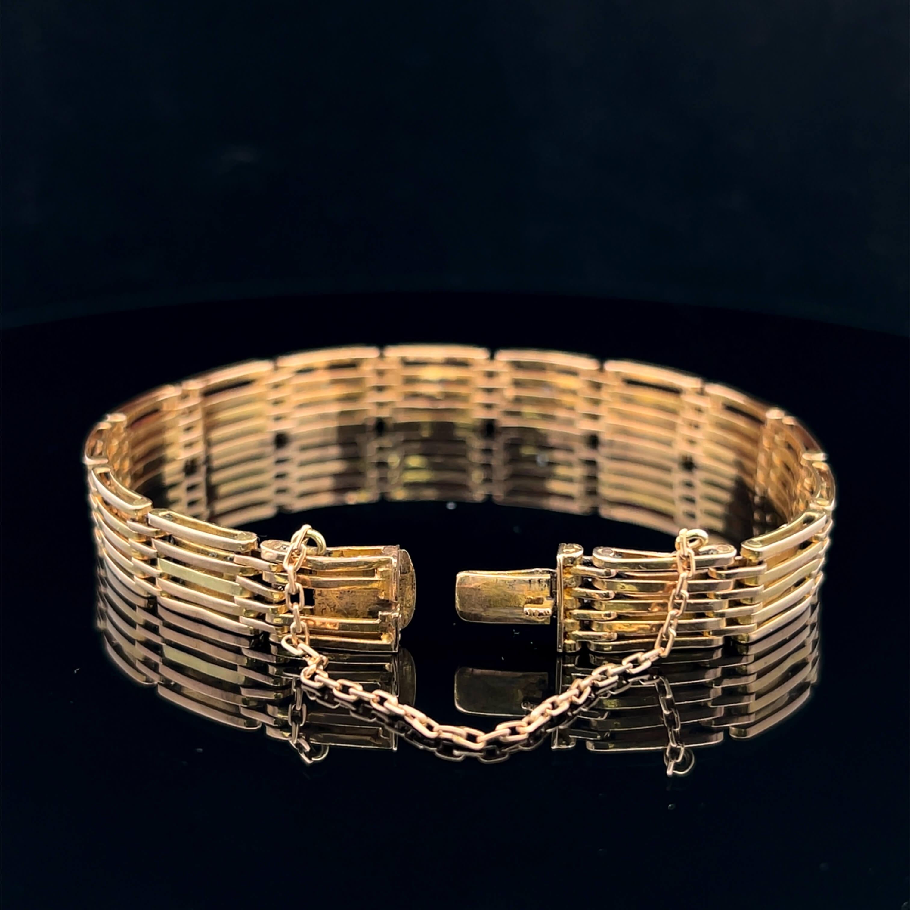 Retro Austrian Hungarian Ruby and Diamond Bracelet Circa 1950s For Sale 1