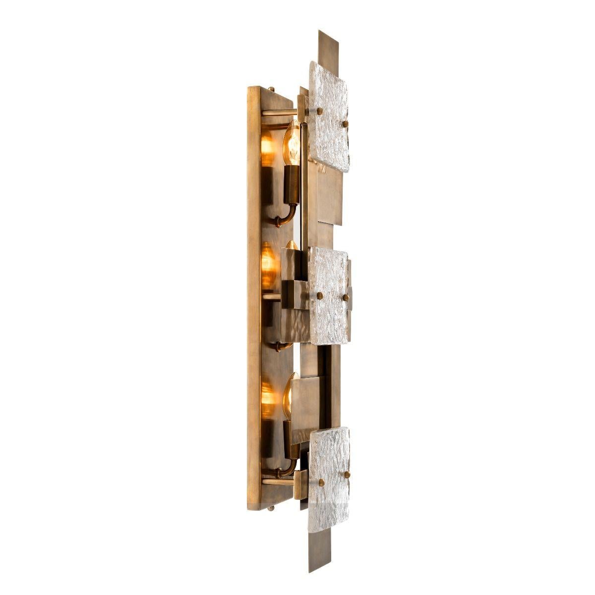 Indian Retro Barnes Wall Lamp in Vintage Brass For Sale