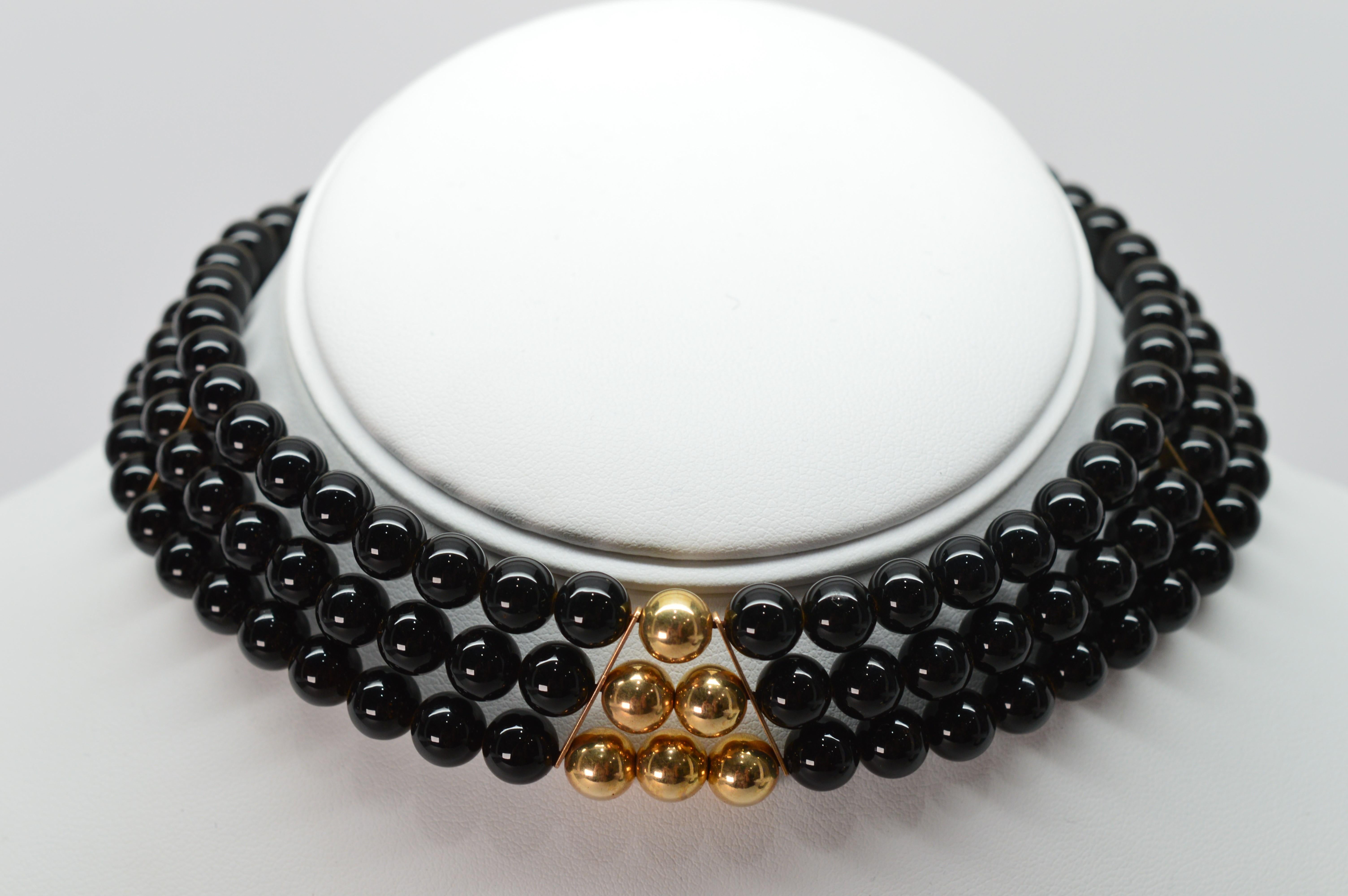 Retro Beaded Choker Necklace, Cuff Bracelet, Earring Trio In New Condition In Mount Kisco, NY