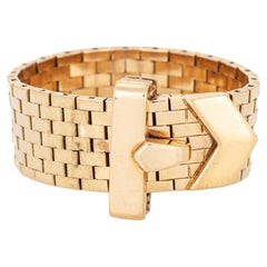 ​Retro Belt Buckle Ring Adjustable Size Band 14k Yellow Gold Vintage Jewelry