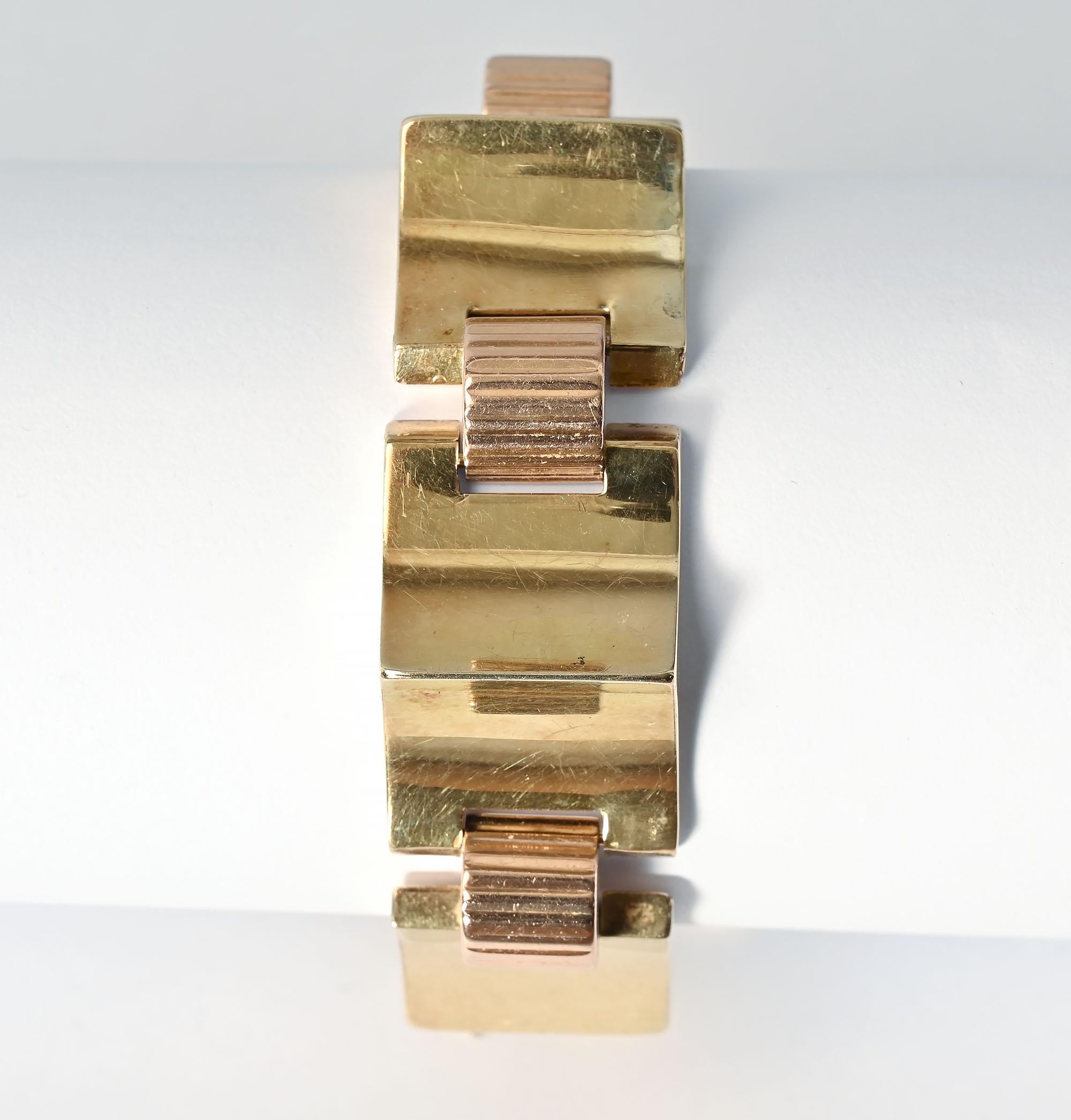 Bracelet rétro en or bicolore Excellent état - En vente à Darnestown, MD