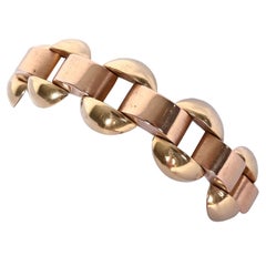 Retro Bicolor Goldgliederarmband aus Gold, Retro