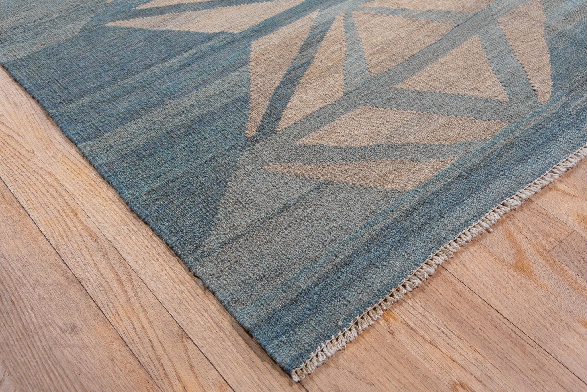 Retro Blue Kilim In Good Condition For Sale In New York, NY