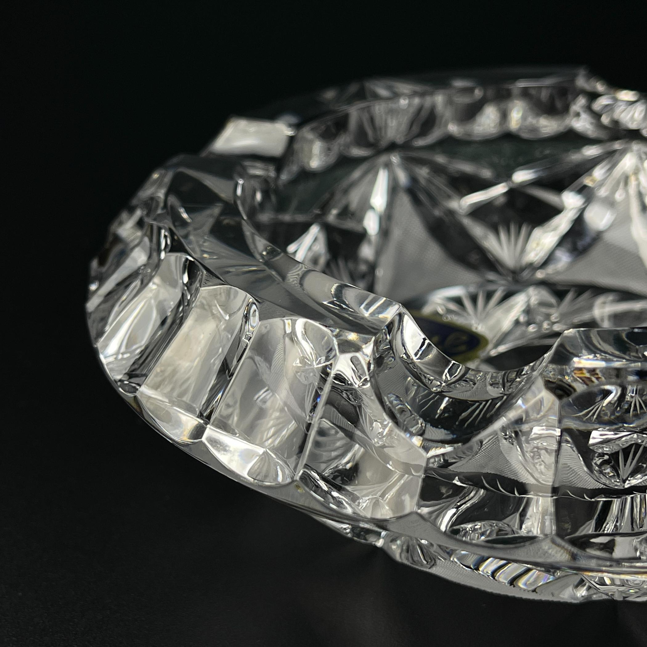 Retro Bohemian glass ashtray by Bohemia Crystal, Czech Republic, 1990s For Sale 2