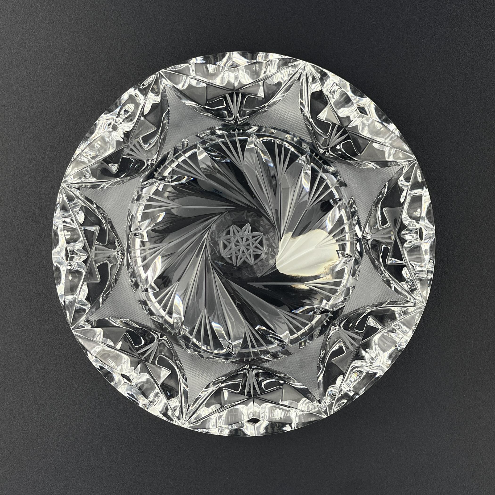 Retro Bohemian glass ashtray by Bohemia Crystal, Czech Republic, 1990s For Sale 4