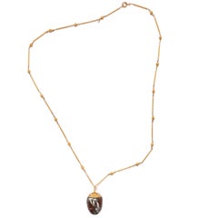 Opal Pendant with Chain, Boulder Opal, Circa 1940s