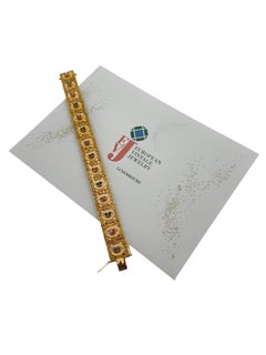 Pulsera Retro de Brevetto Oro Amarillo Rubíes y Zafiros