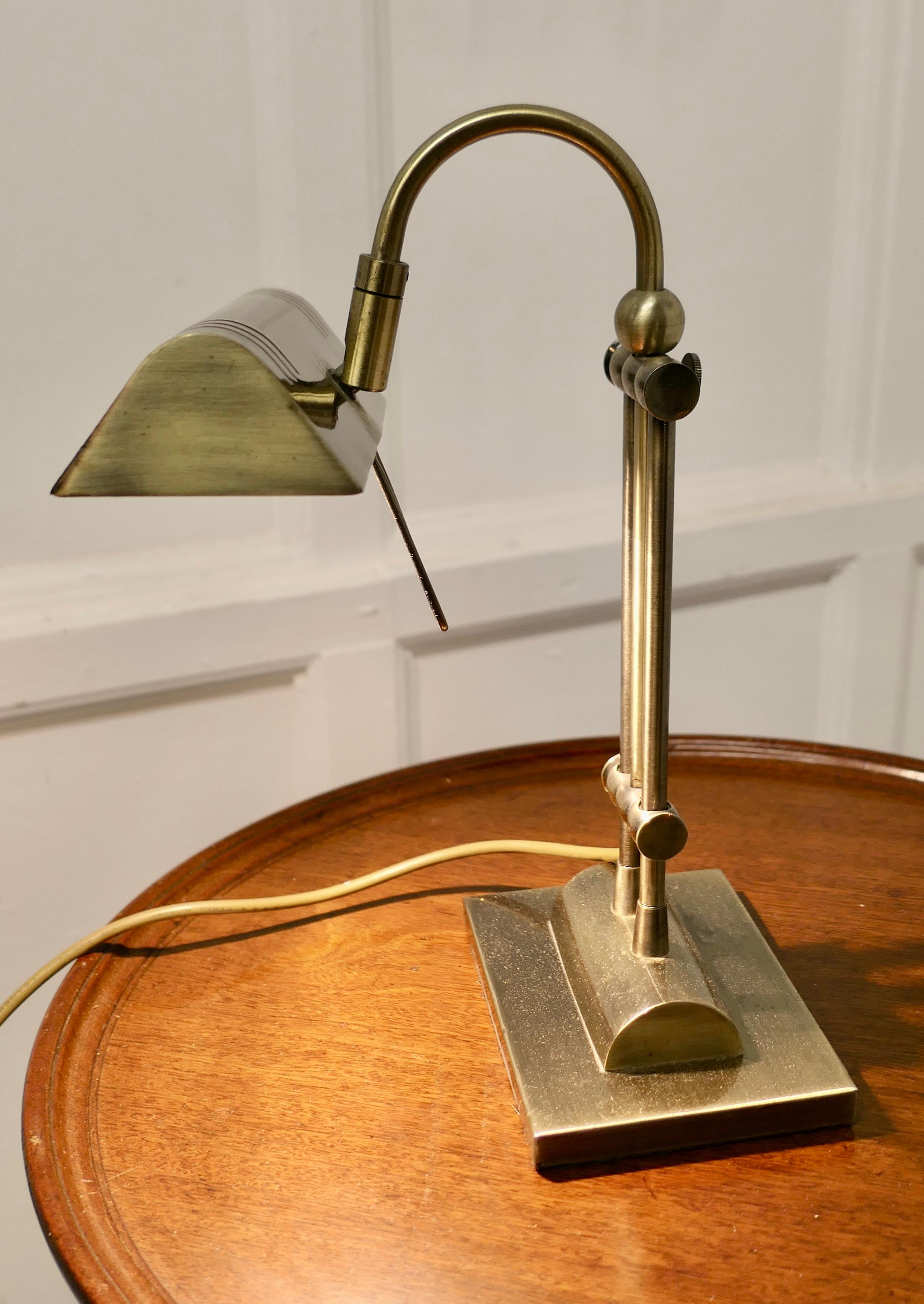 Retro Brass Adjustable Bankers’s Desk Lamp    1