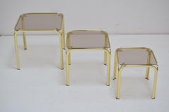 Retro Brass Nesting Tables, circa 1990's