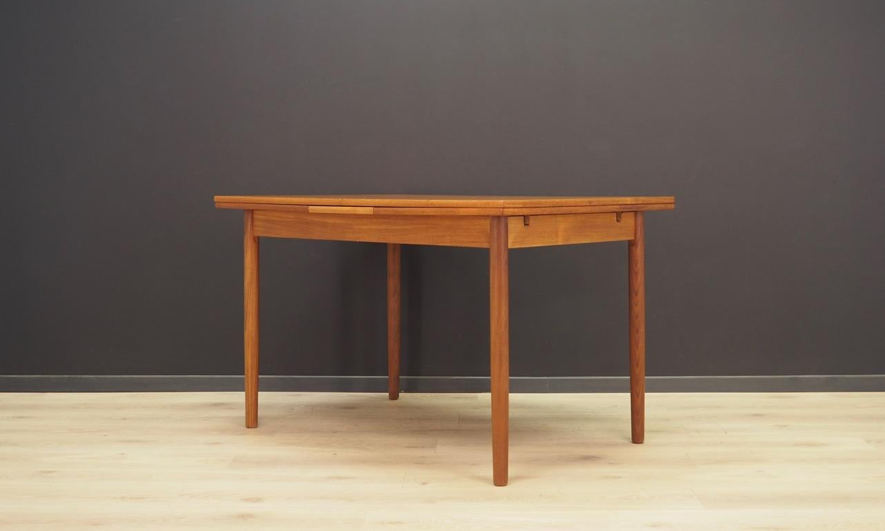 Mid-Century Modern Retro Brown Dining Table 1960s Danish Design Teak For Sale
