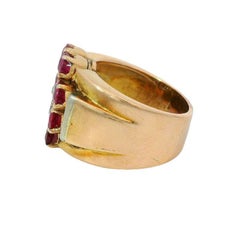Retro Burma No Heat Ruby and Diamond Ring, GIA Certified