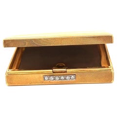 Vintage Bvlgari Diamond 18 Karat Gold Compact