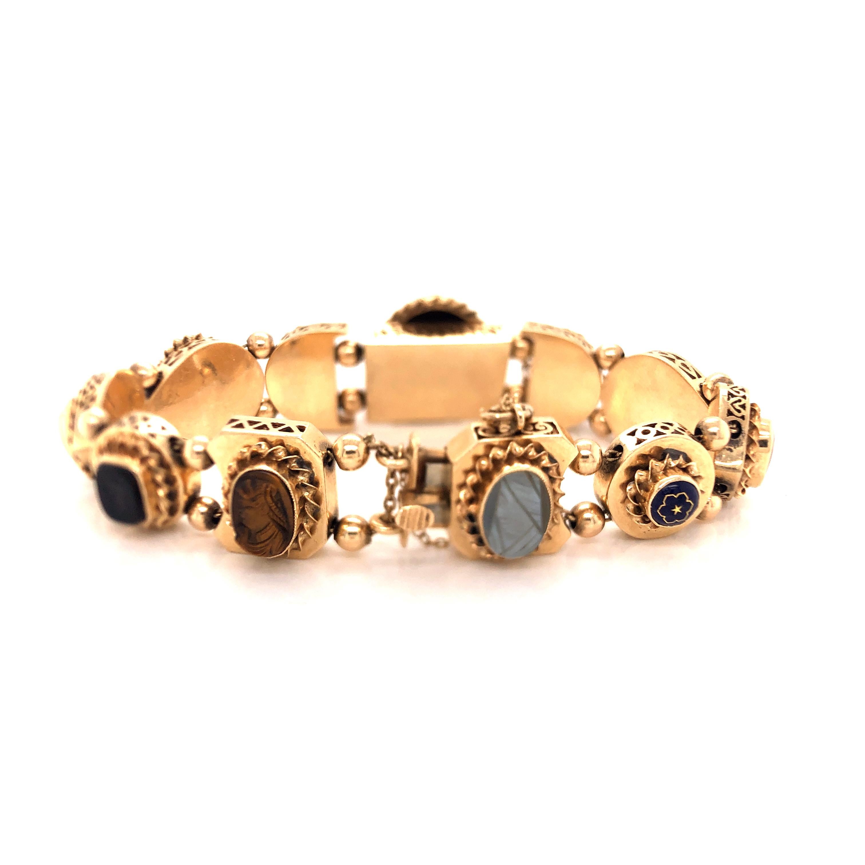 14k gold slider bracelet