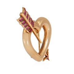 Retro Cartier cupid's arrow heart brooch