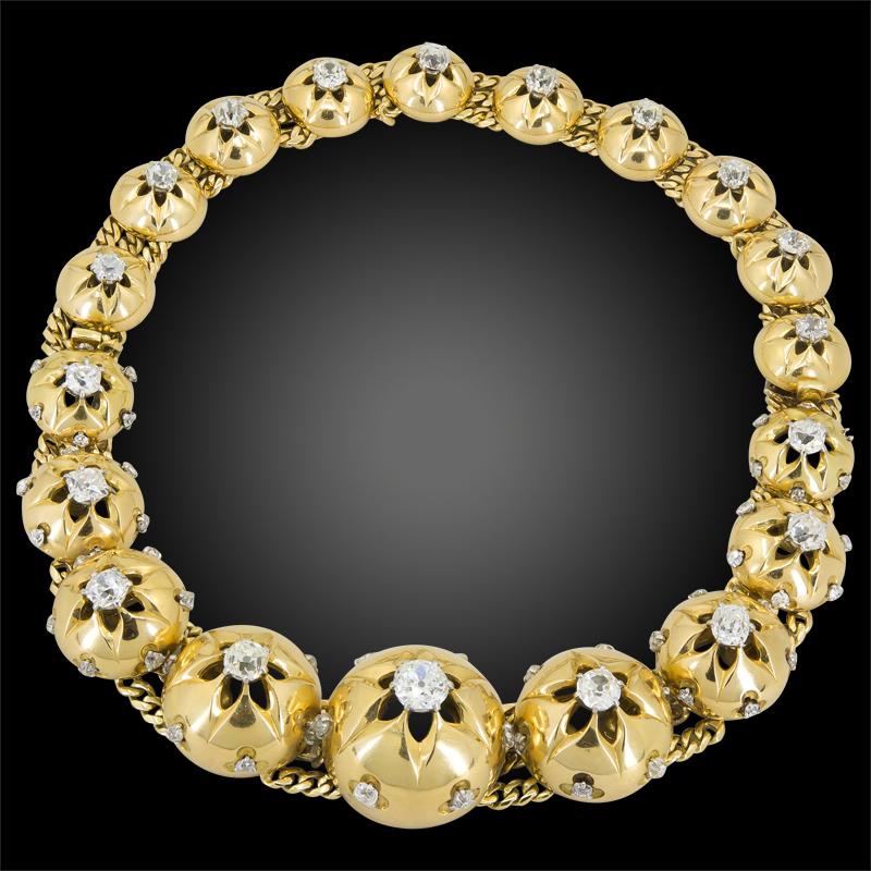 Cartier Retro Diamante Oro Giallo Collana Suite In condizioni buone in vendita a New York, NY