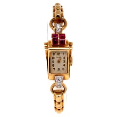 Retro Cartier Diamond Ruby Watch