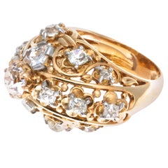 Retro Cartier GIA Brillantschliff 1::01 Karat E VVS2 Diamant Gold Ring