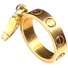 Retro Cartier Love Bracelet Charm 18 Carat Yellow Gold