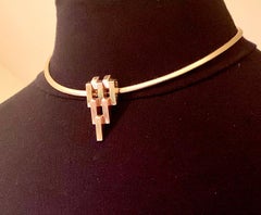 Estate Cartier Substantial 14K Yellow, Rose Gold Bars Pendant Clip Brooch