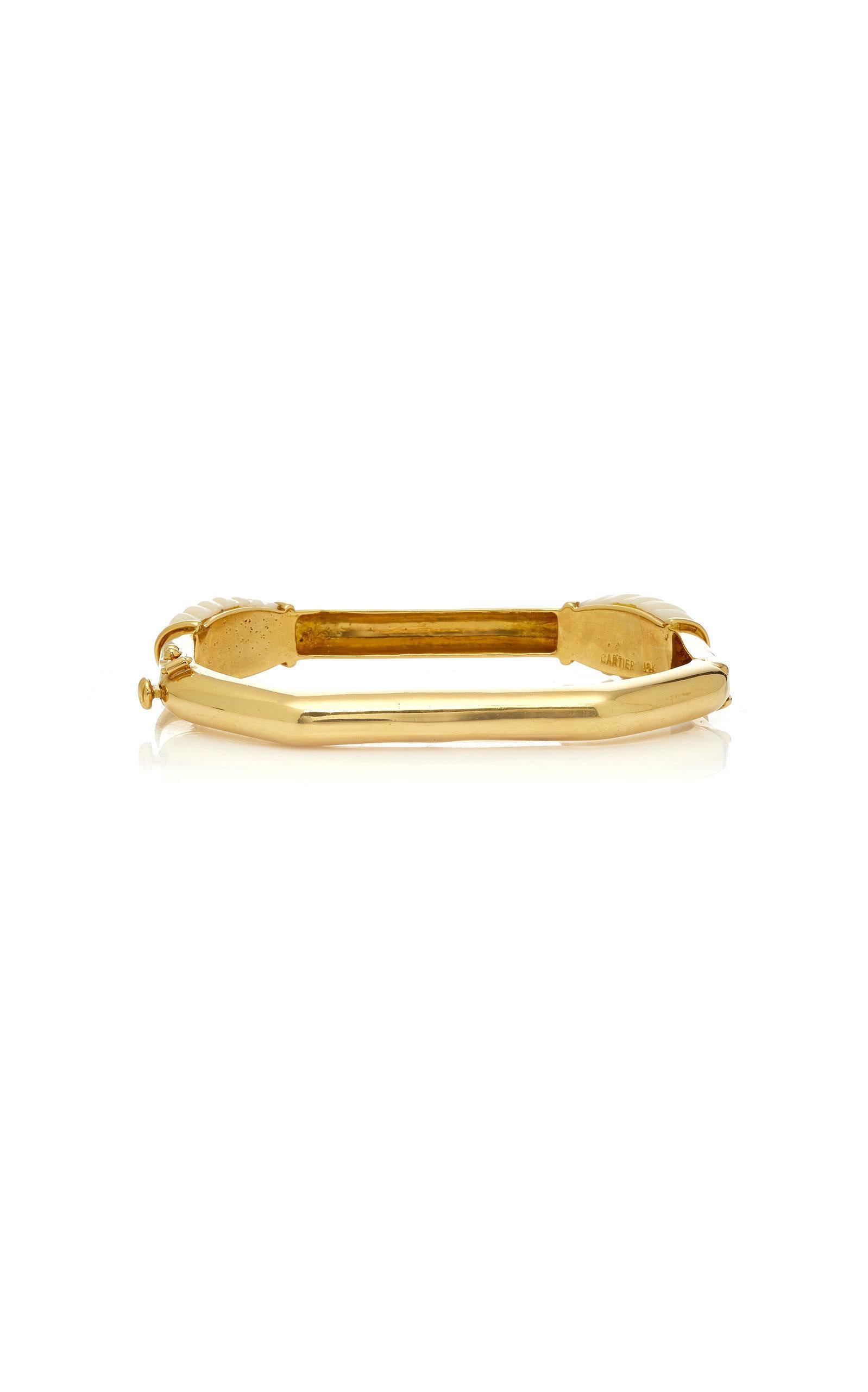 Retro Cartier White Coral Gold Bracelet  In Excellent Condition In New York, NY