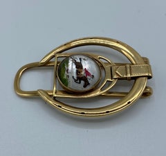 Retro Cartier Yellow Gold and Enamel Horseshoe Money Clip