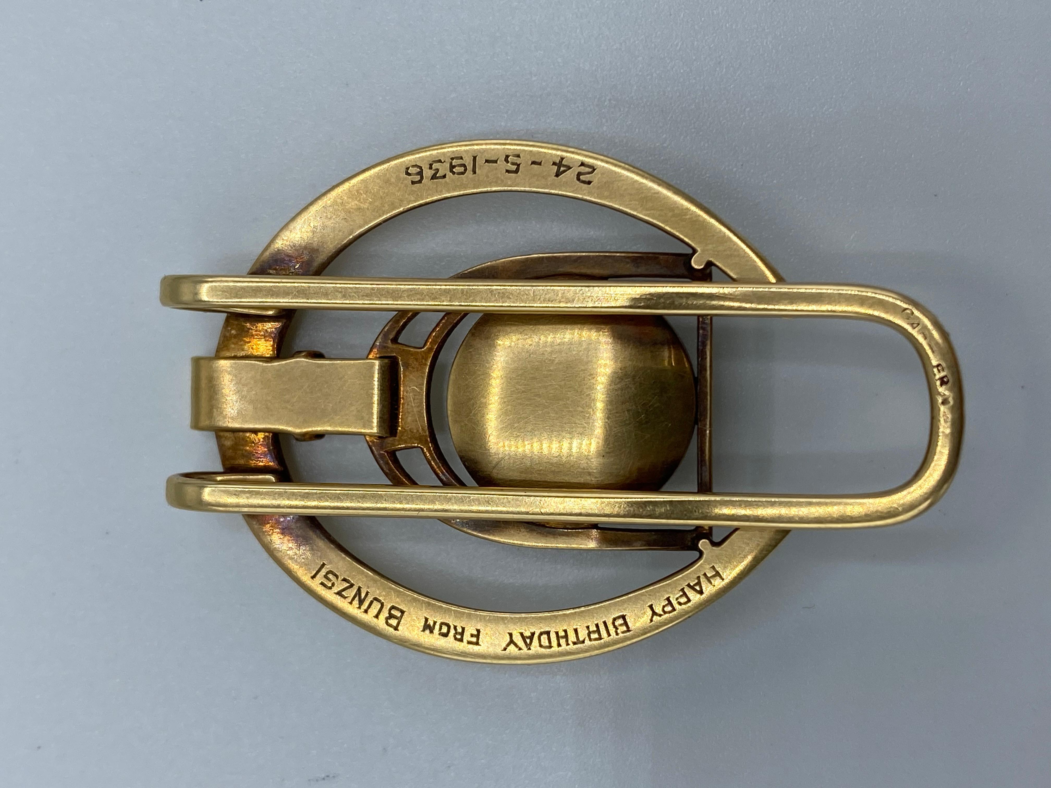 Women's or Men's Retro Cartier Yellow Gold and Enamel Horseshoe Money Clip 