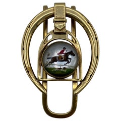 Retro Cartier Yellow Gold and Enamel Horseshoe Money Clip
