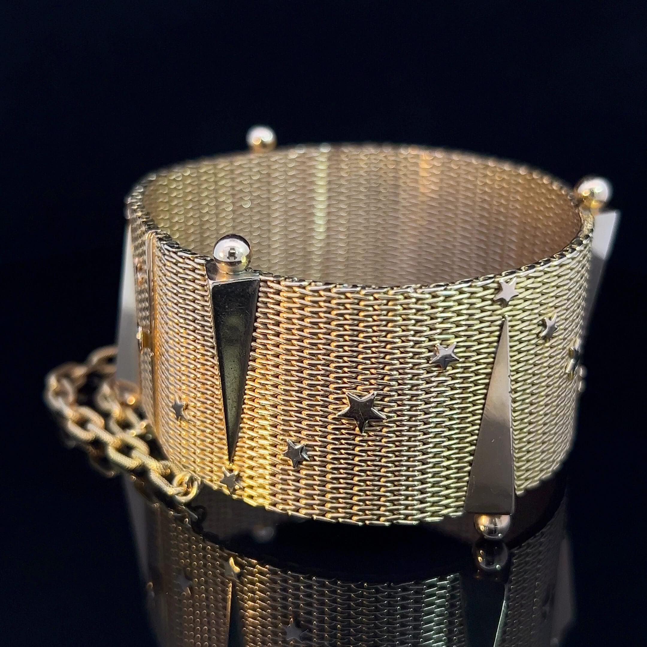Retro Celestial Gold Bracelet Circa 1960 For Sale 2