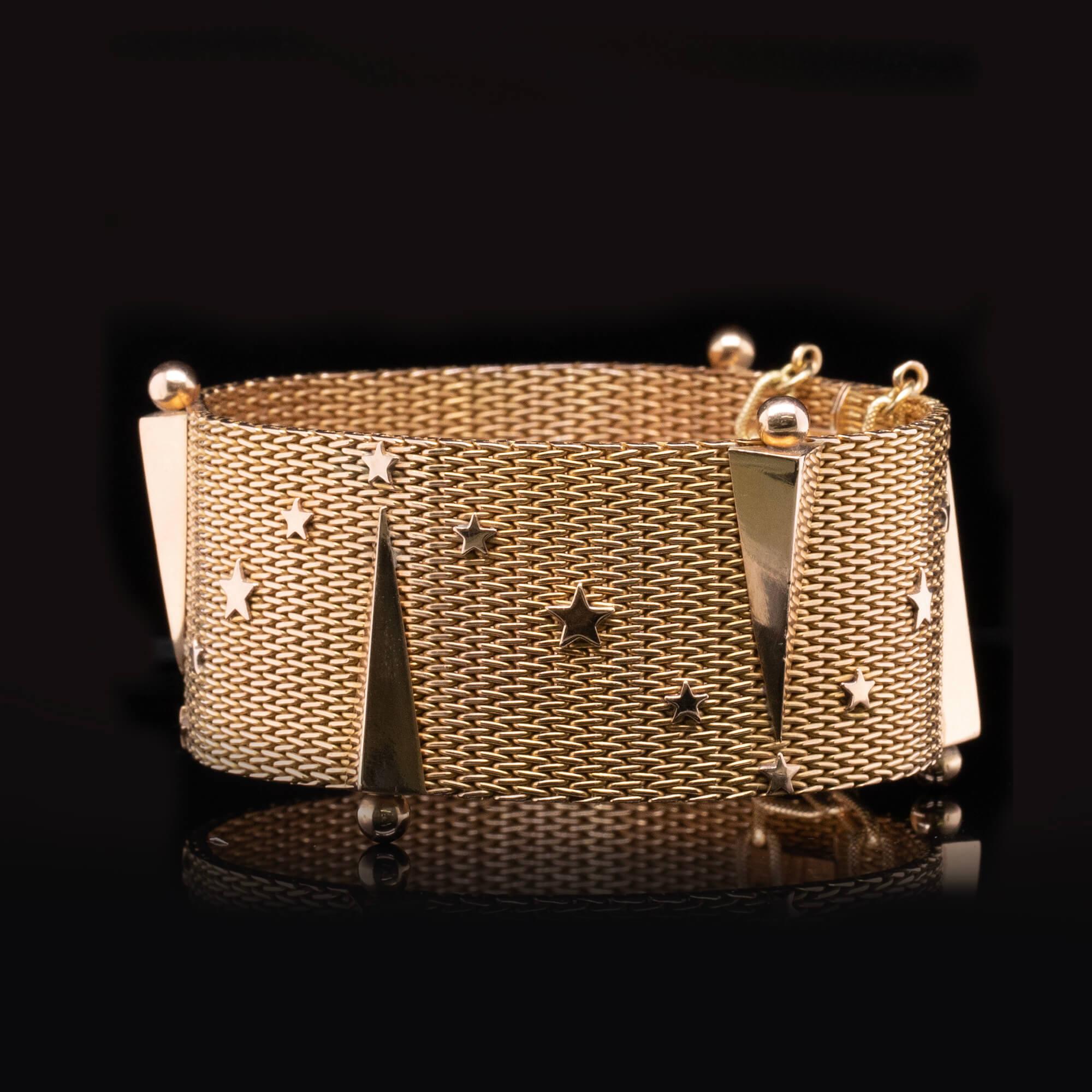 Retro Celestial Gold Bracelet Circa 1960 For Sale 3