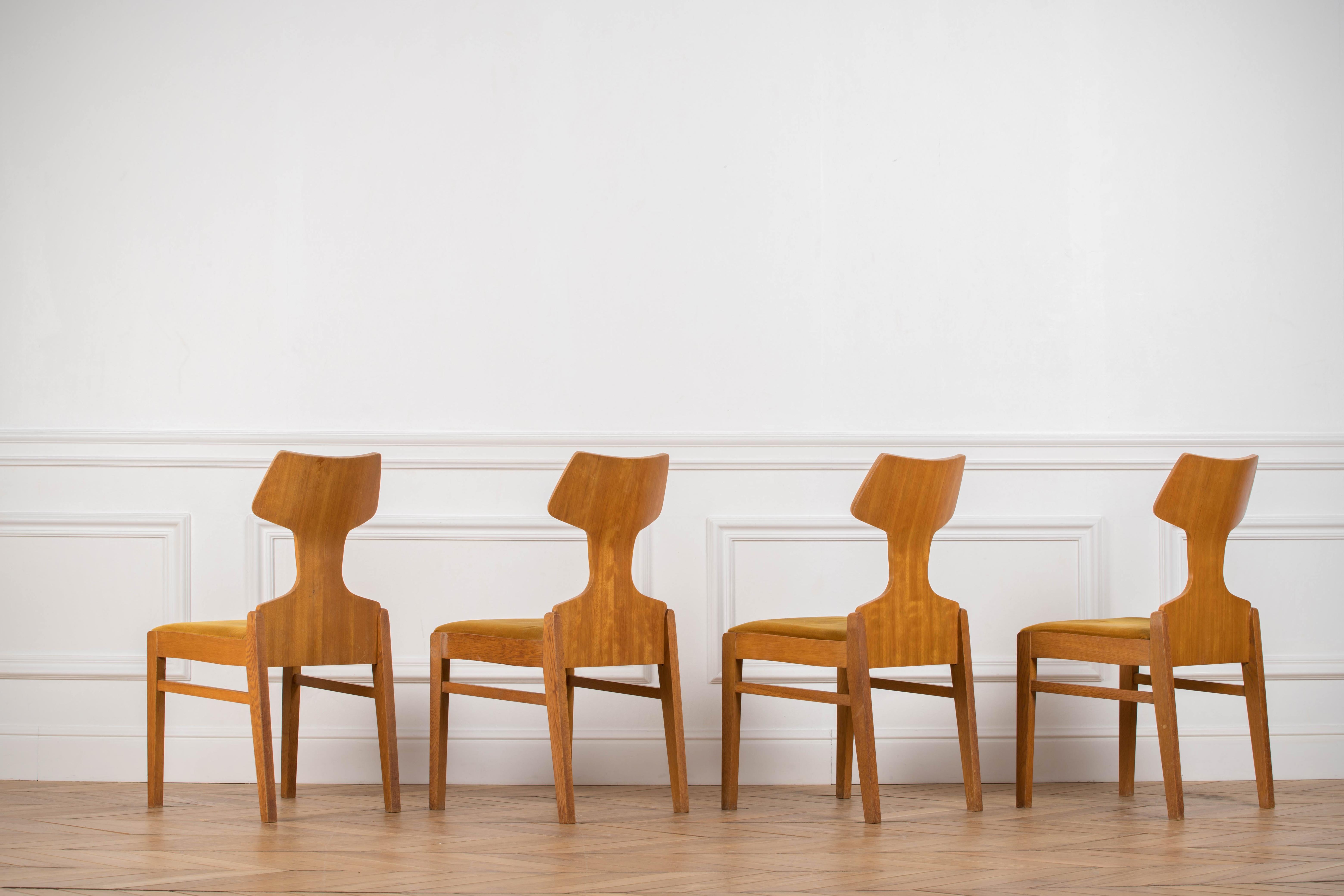 English Retro Chairs Scandinavian Design 1960s by Alphons Loebenstein