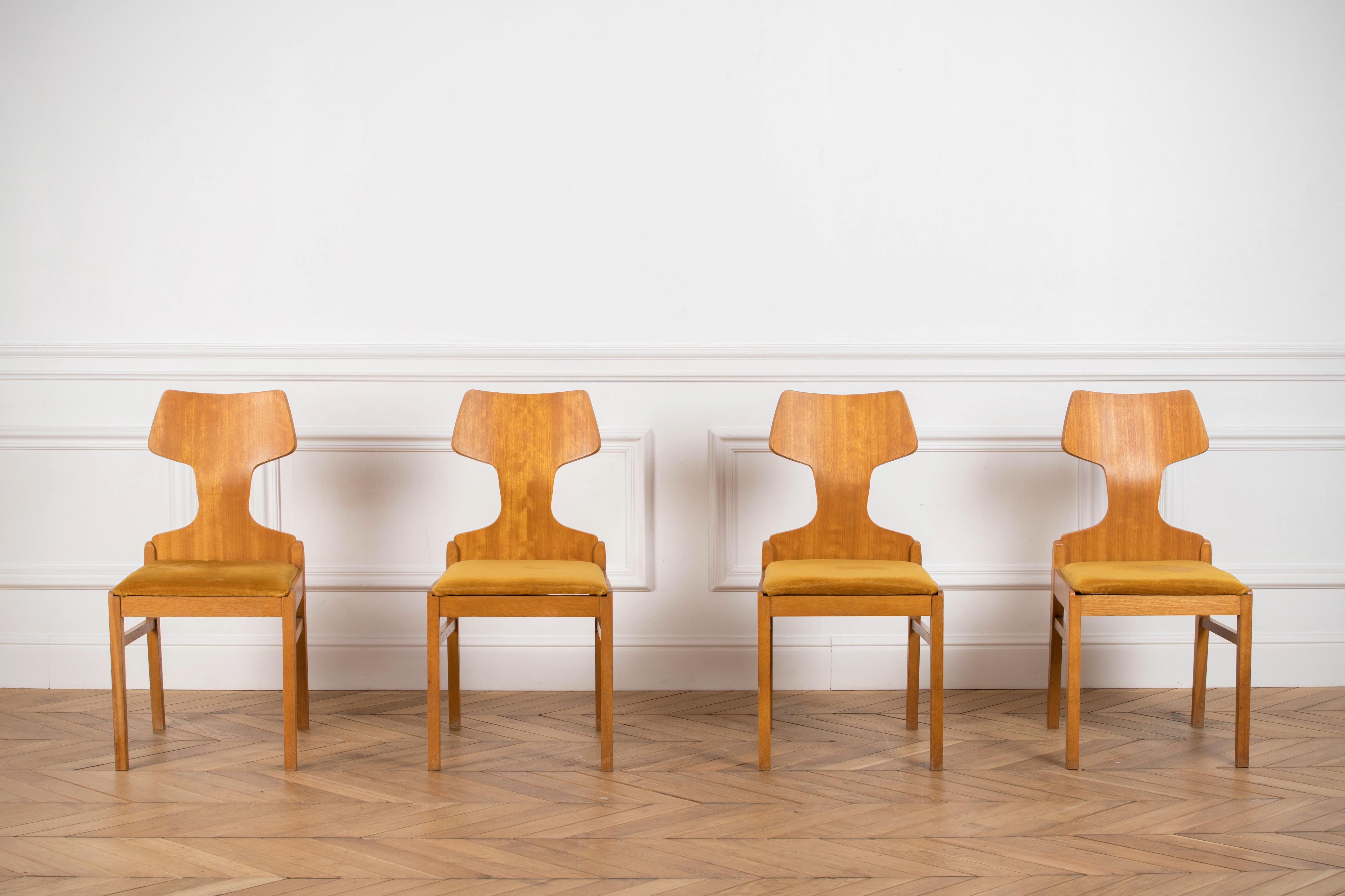 Mid-20th Century Retro Chairs Scandinavian Design 1960s by Alphons Loebenstein