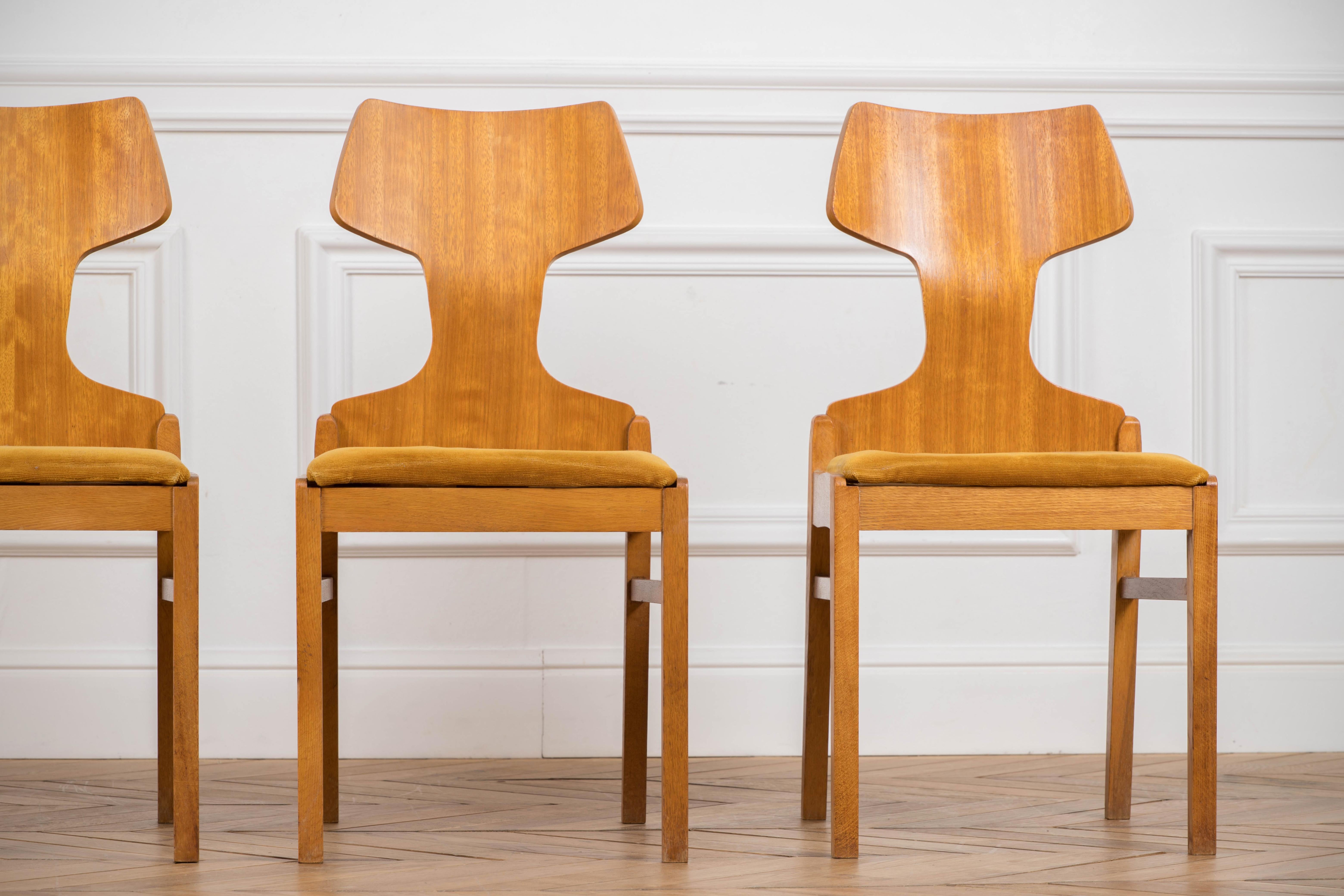 Retro Chairs Scandinavian Design 1960s by Alphons Loebenstein 1