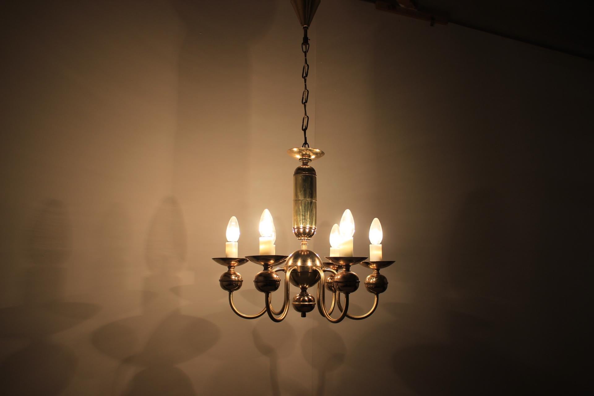 Mid-Century Modern Retro Chandelier by Kamenický Šenov, 1950s For Sale
