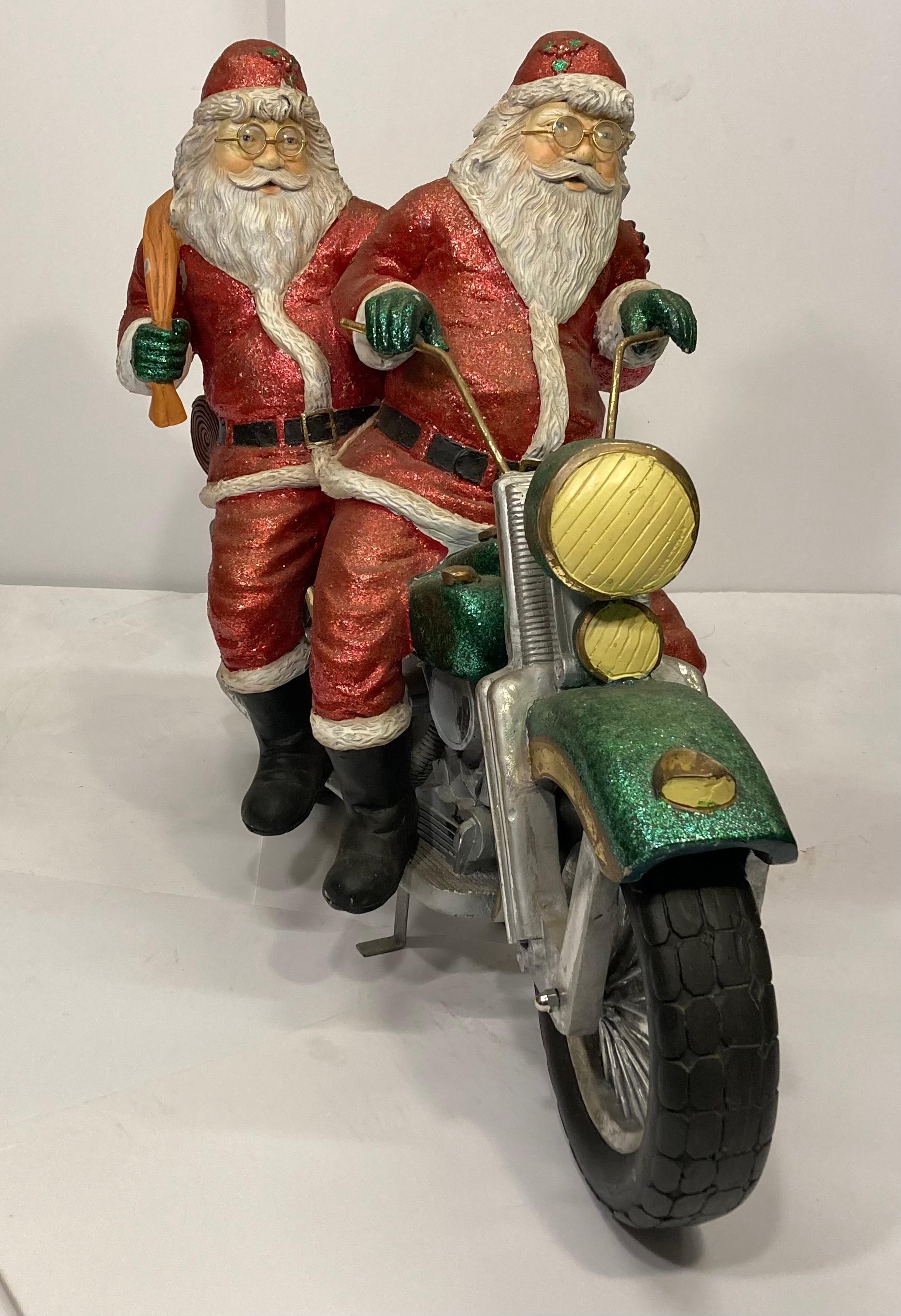 santa on motorcycle figurine