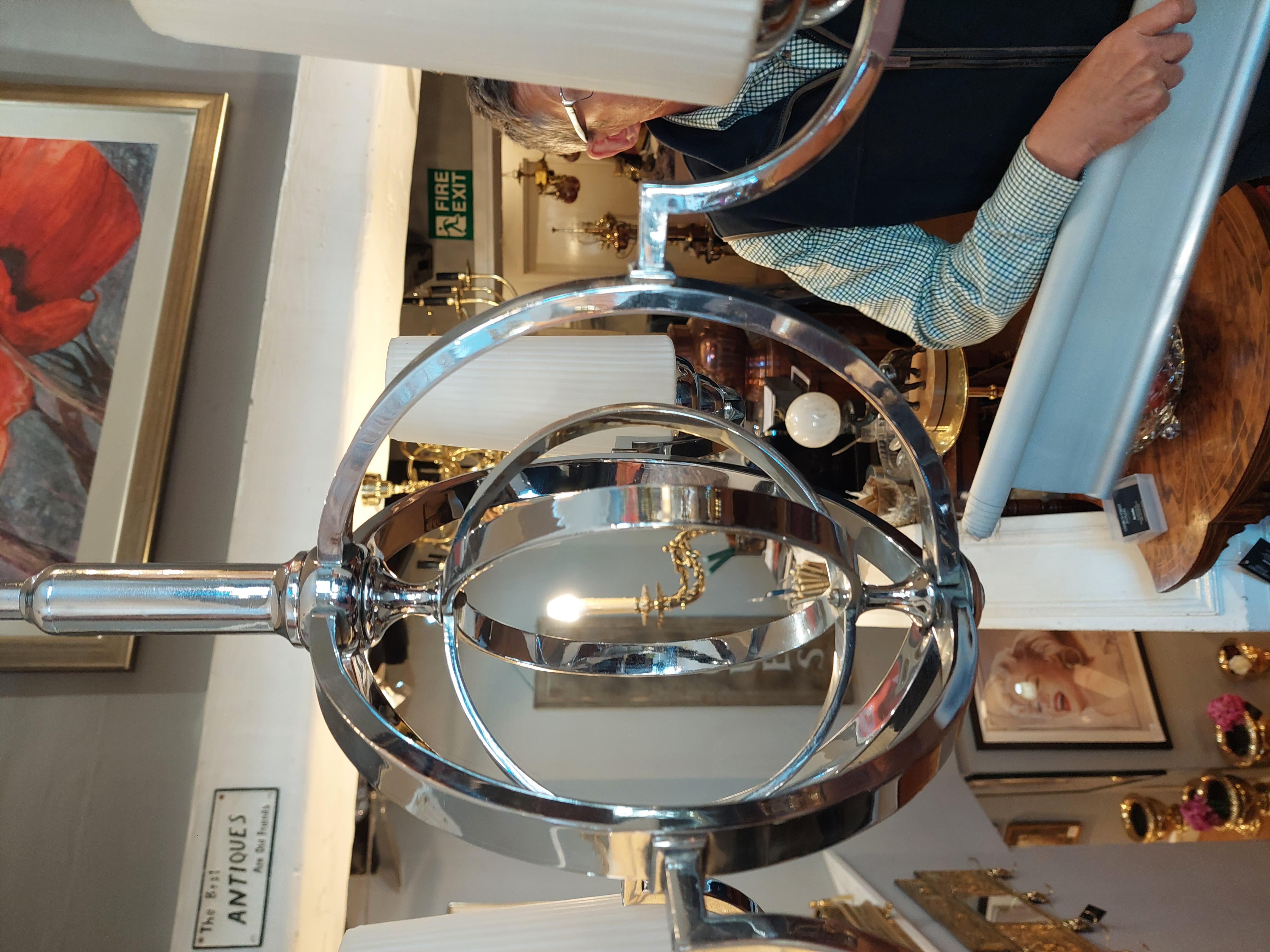 20th Century Retro Chrome Bulbous Ceiling Light Fitting For Sale